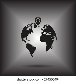 pin on globe icon