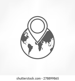 pin on globe icon