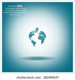 pin on globe icon