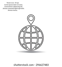 pin on globe icon