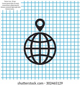 pin on globe icon