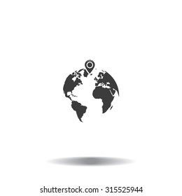pin on globe icon