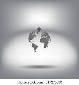pin on globe icon