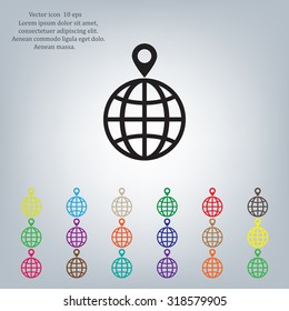 pin on globe icon