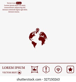 pin on globe icon