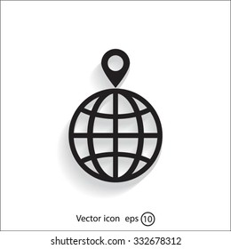 pin on globe icon