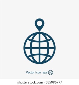 pin on globe icon