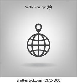 pin on globe icon
