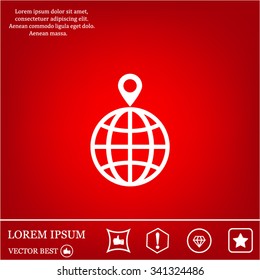 pin on globe icon