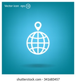 pin on globe icon