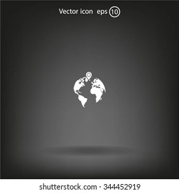 pin on globe icon