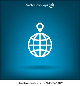 pin on globe icon