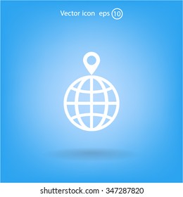 pin on globe icon