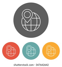 pin on globe icon