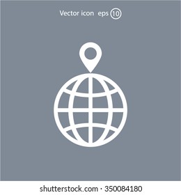 pin on globe icon