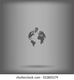 pin on globe icon