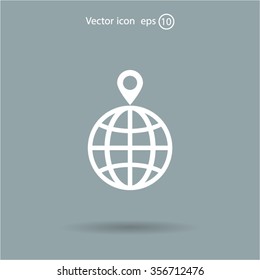 pin on globe icon