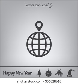 pin on globe icon