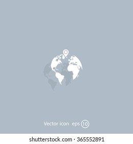 pin on globe icon