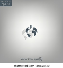 pin on globe icon