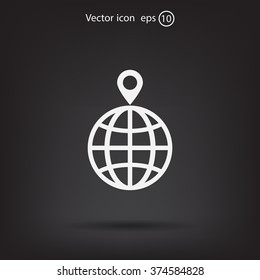 pin on globe icon