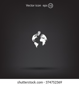 pin on globe icon