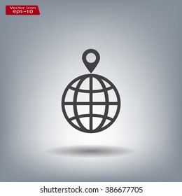 pin on globe icon