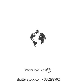 pin on globe icon