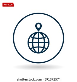 pin on globe icon