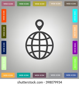 pin on globe icon