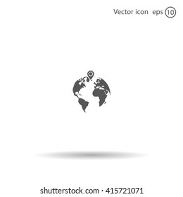 pin on globe icon