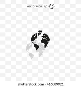pin on globe icon