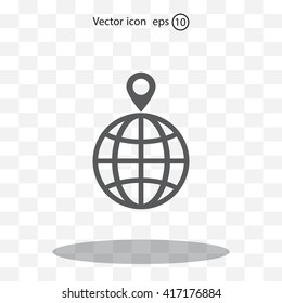 pin on globe icon