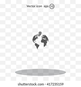 pin on globe icon
