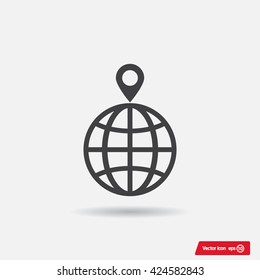 pin on globe icon