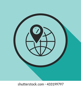 pin on globe icon