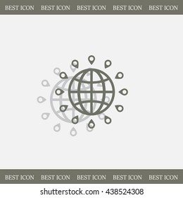 pin on globe icon