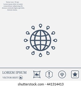 pin on globe icon