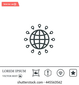pin on globe icon