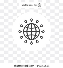 pin on globe icon