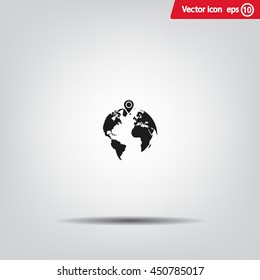 pin on globe icon