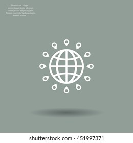 pin on globe icon