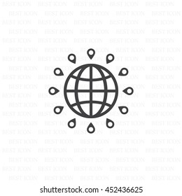 pin on globe icon