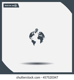 pin on globe icon