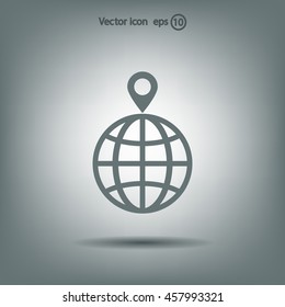 pin on globe icon