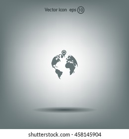 pin on globe icon