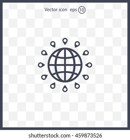 pin on globe icon