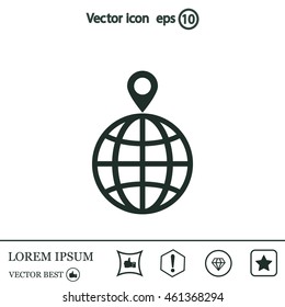pin on globe icon