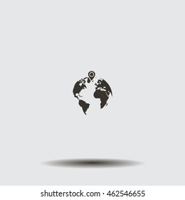 pin on globe icon