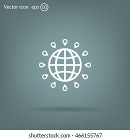 pin on globe icon